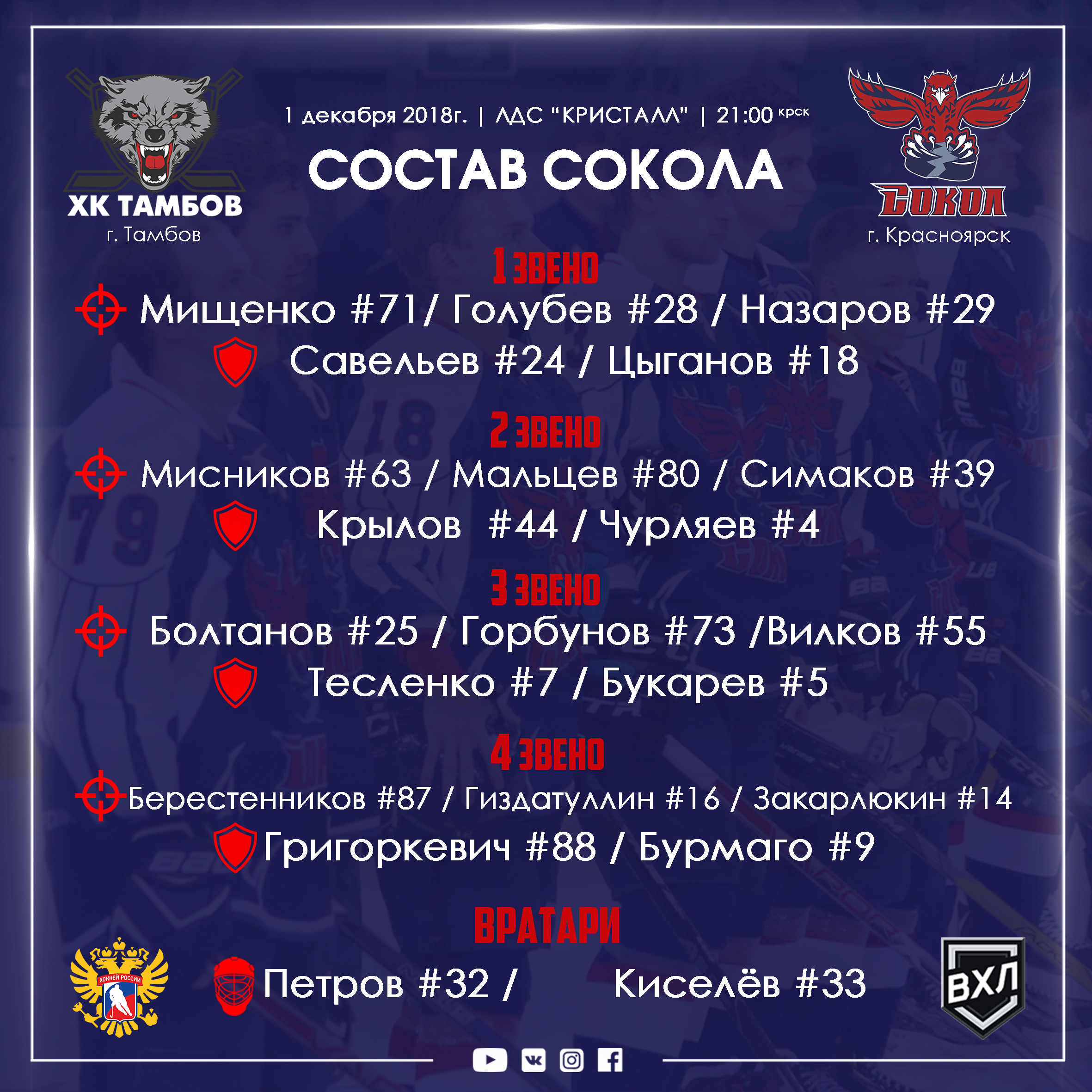 Sostav Sokol DOM 2018